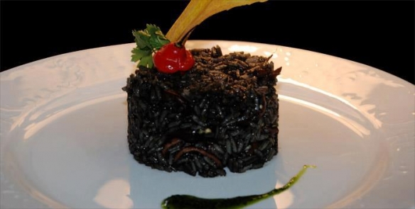 Black rice with squid ink, from the Chef Art Restaurant in Havana