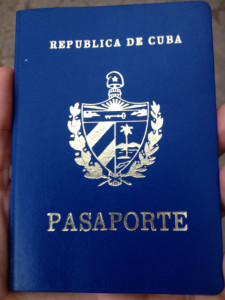 A newly issued Cuban passport.