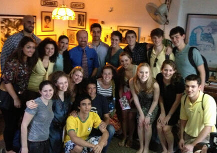 A group of U.S. students in Yoani's and Reinaldo's living room this afternoon.