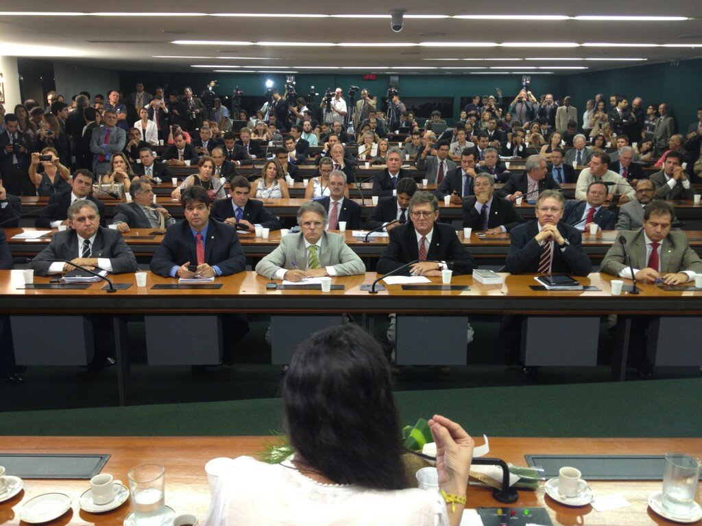 Yoani speaking to the Brazilian senate