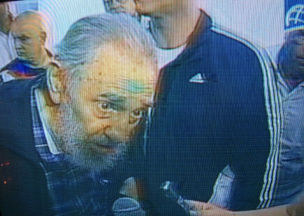 Fidel Castro at his polling place today.
