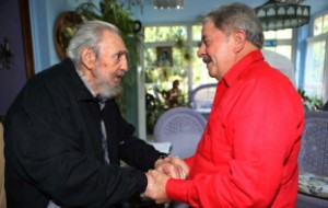 Former presidents Castro and Lula