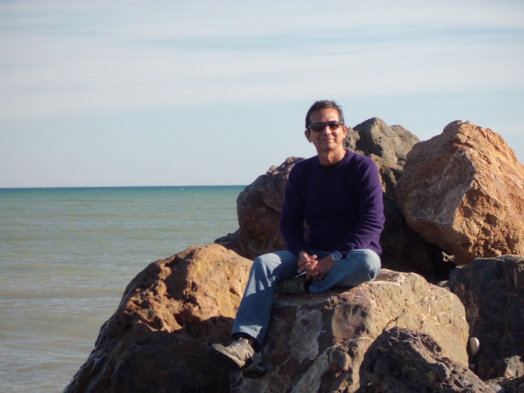 Miguel on the shore at Moncofar in Spain.