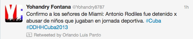 "Yohandry" is a creation of the regime: "I confirm to the gentlemen in Miami: Antonio Rodiles was arrested for abusing children who were playing on a sports day."