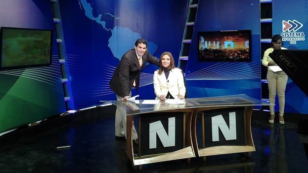 Mara Góngora, Eduardo Mora and Yisel Filiu on the set of the Buenos Dias program. (Source: Facebook)