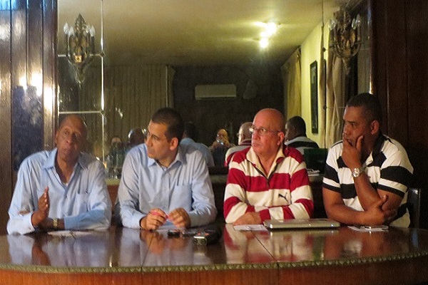 From left to right, Guillermo Fariñas, Antonio G. Rodiles, Félix Navarro and  Ángel Moya (Photo: Ernesto García Díaz)