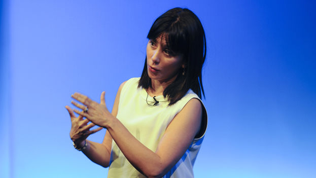 Wendy Guerra at a conference at the Casa de America, Madrid