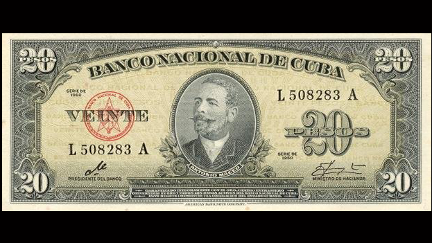 Cuban 20 peso note signed by Che