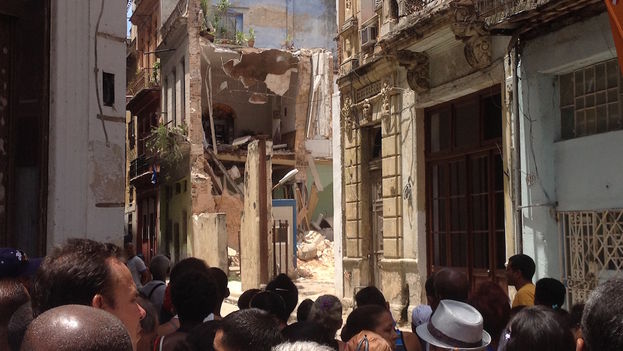 Building collapse on Habana Street in Old Havana.