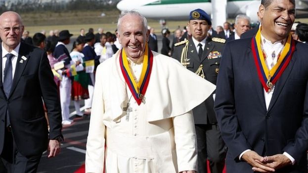  Pope Francis in Quito last week. (Christian Torres / Presidency of Ecuador)
