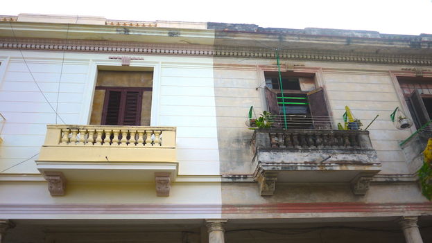 Adjoining apartments in the same building: Among the most deficient products is paint for facades. (Reinaldo Escobar)