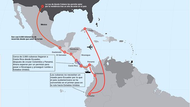 The route of Cuban migration. (14ymedio)