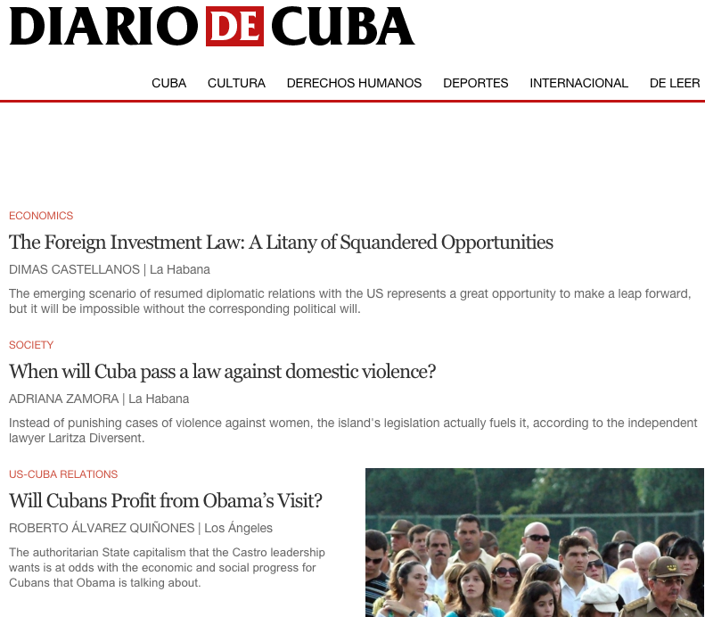 Click on Photo for Link to Diario de Cuba English