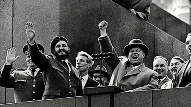 Fidel Castro and Nikita Khrushchev.