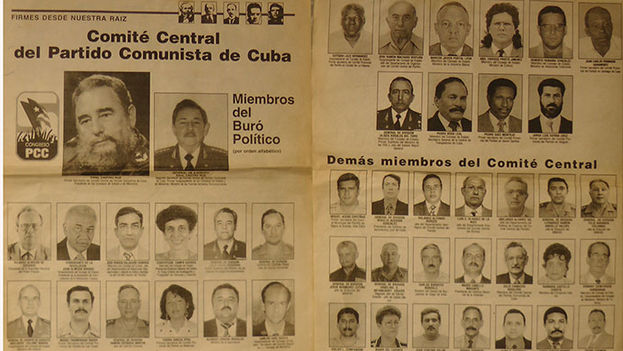 Pages from the newspaper Granma with some members of the Cuban Communist Party Central Committee elected at the 5th Congress