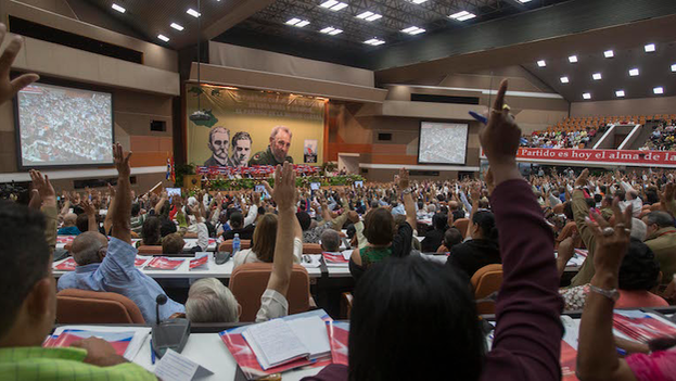 Voting unanimously at the Seventh Congress of the Communist Party of Cuba.