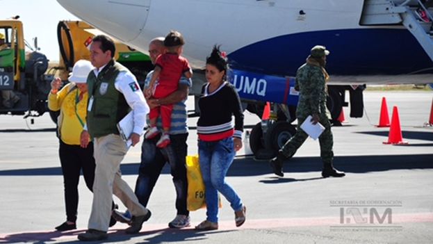 Cuban migrants arrive in Mexico on Wednesday. (INM)