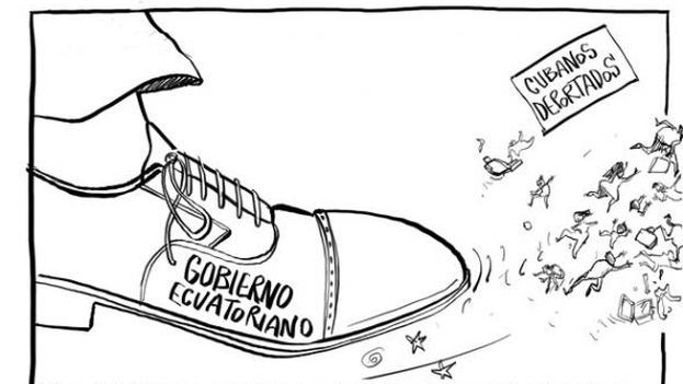 Caricature by Bonil, El Universo, 11 July.