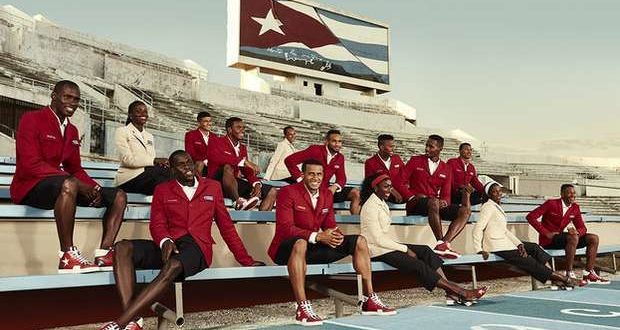 Clothing and footwear with which the Cuban delegation paraded at the opening of the Olympic Games in Rio de Janeiro is the work of French designer Christian Loboutin. Taken from the Internet.