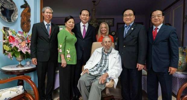 Fidel Castro with his wife and the president of Vietnam shortly before his death. See details at end of article.